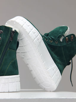 Ботинки 216.212131w. зеленый замша/Мех