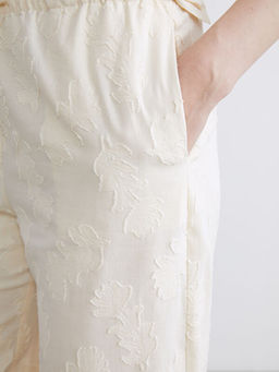 Beli Lastikli Kendinden Desenli Kad?n Pantolon