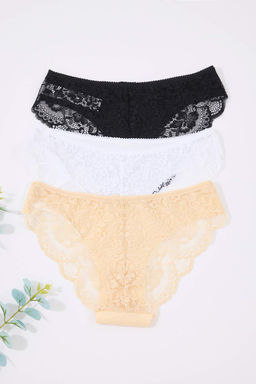 Siyah-K?rm?z?-Pudra 3lu Micro Dantel ve Kurdele/Fiyonk Detayl? Orme Brazilian Kulot THMAW26KU00003 - Trendyolmilla фото 8