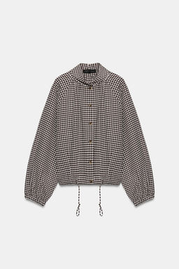 CHAQUETA CUADROS / Marr?n / Crudo - Zara фото 7