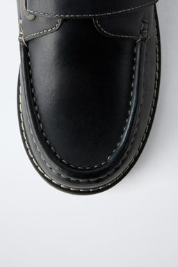 LEATHER BOAT SHOES - Zara фото 8