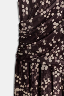 VESTIDO LARGO TUL LUNARES / Marr?n / Crudo - Zara фото 9