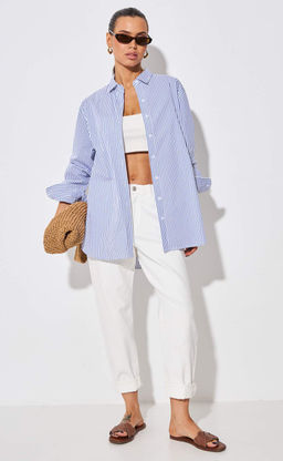 Рубашка д/р F512-1103 blue-white - Fine joyce фото 4