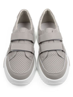 03-C138-3A GRAY Полуботинки спортивные женские (натуральная кожа)