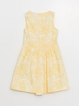 Bisiklet Yaka ?i?ekli K?z ?ocuk Elbise