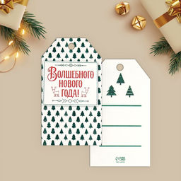 Цена за 20 шт. Открытка-шильдик на подарок С Новым годом!, МИКС