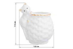 Вазочка п/зубоч. 5,8*4,5*7,5 см 50 мл Котенок с вазой белая, золото - Elan gallery фото 2