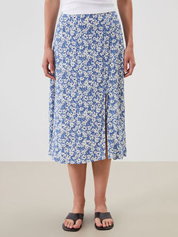 Beli Lastikli ?i?ekli Y?rtma?l? Etek