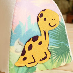 Шапка для бани детская с аппликацией динозавра Лео, войлок - Simaland фото 3