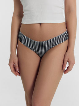 Цена за 2 штуки! Трусы женские слипы белые в черную клеточку черная клеточка на белом 412404 - Mark formelle фото 2