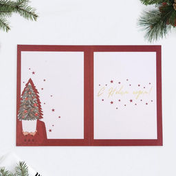 Цена за 5 шт. Открытка С Новым годом на акварельном картоне «Время волшебства», тиснение, 11.5×16 см