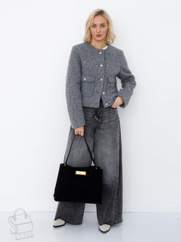 Сумка женская кожаная 1087MF black Polina&Eiterou