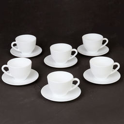 Чайный набор 12 предметов 250 мл белый Новый / GB220/GD55-6A (WHITE ) /уп.8/ цветная коробка - Галеонтрейд фото 7