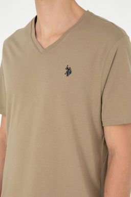 Мужская базовая футболка цвета хаки - U.s. polo assn фото 7