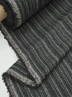 Шерсть пальтово-костюмная Твид Полосы цв.черный, ш.1.5м, шерсть-40%, п/э-60%