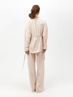 Костюм женский (туника, брюки) MINAKU: Casual Collection, размер 52, бежевый