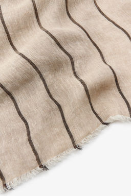 100% STRIPED LINEN SCARF - Zara фото 5