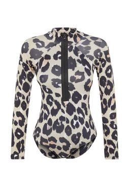 TRENDYOLMILLA Leopar Desenli Yuzucu Fermuarl? Uzun Kollu Regular Mayo TBESS21MA0215  фото 6