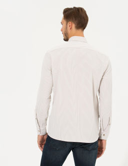 Bej Slim Fit Uzun Kollu G_mlek