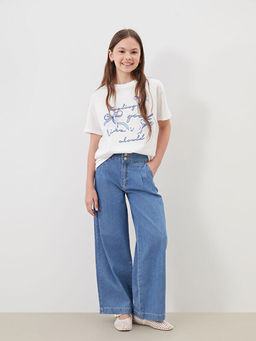 Wideleg K?z ?ocuk Jean Pantolon