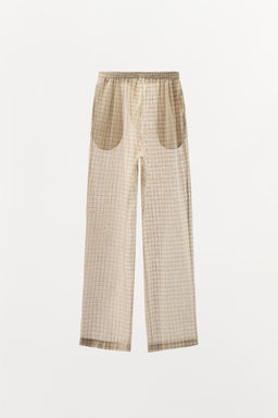 CHECK PYJAMA TROUSERS - Zara фото 4
