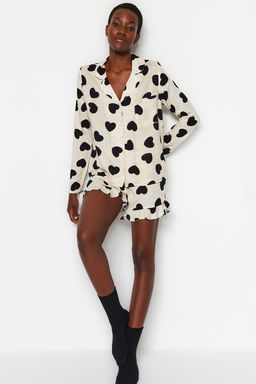 Trendyolmilla Siyah Kalpli F?rf?rl? Viskon Sortlu Dokuma Pijama Tak?m? THMAW21PT0043  фото 4