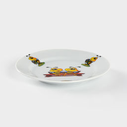 Тарелка детская Добрушский завод «Пчёлы», d=17 см, фарфор, белая, рисунок МИКС