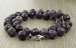 Аметист, круглые граненые бусины 12мм, бусы длиной 50см