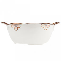 Ночная фиалка Салатник фарфоровый 1,4л, 25х19,2х8,7см, с ручками, с деколью, волнистый край, отводка (Китай) - Домашняя мода фото 4