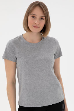 Kad_n Gri Melanj Basic Ti__rt Sepette S_rpriz _ndirim - U.s. polo assn фото 3