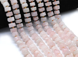 Бусины из розового кварца диски граненые 11*6мм, 36см, 39 бусин Радуга камня