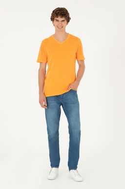 Мужская оранжевая базовая футболка - U.s. polo assn фото 4