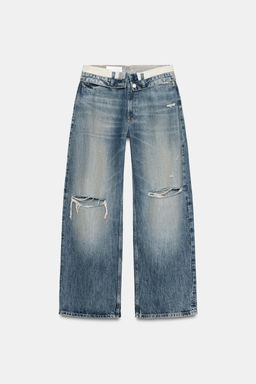 RELAXED OVERSIZE HIGH-WAIST RHINESTONE JEANS - Zara фото 13