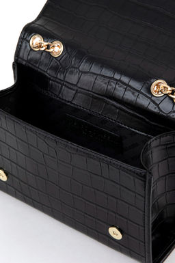 Женская черная сумочка из крокодиловой кожи - U.s. polo assn фото 7