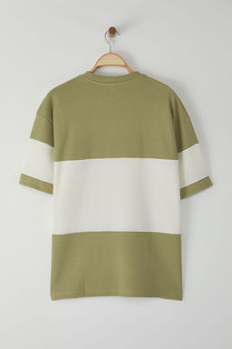 TRENDYOL MAN Mint Oversize/Genis Kesim Renk Bloklu Dokulu T-Shirt TMNSS25TS00065 - Trendyolmilla фото 7