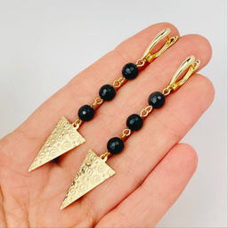 Серьги длинные из Агата