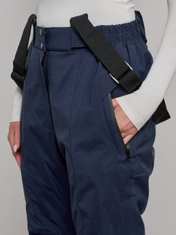 Полукомбинезон утепленный женский зимний горнолыжный темно-синего цвета 1333TS - Chunmai фото 11