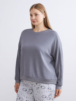 Bisiklet Yaka Oversize Kad?n Pijama ?st?