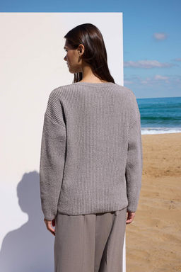 More Sustainable Lacivert Pamuklu Genis Kal?p Dugmeli Triko Kazak TWOAW26KZ00117 - Trendyolmilla фото 12