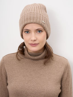 Шапка из кашемира 04336 капучино