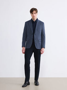 Slim Fit Klapa Yaka Desenli Erkek Blazer Ceket