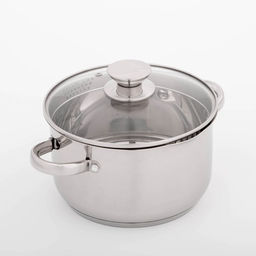 Кастрюля Magistro klimena, 3.5 л, AISI - 201, крышка-дуршлаг, носик для слива, капсульное дно, индукция, нержавеющая сталь