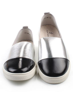 06-H1C-1MT BLACK/SILVER Туфли женские (натуральная кожа)