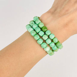 Бусины для украшений из Хризопраза (55 бусин) 38 см