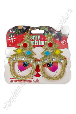 Новогодние очки 14*12 см "Ёлочка" (SF-1708) золото