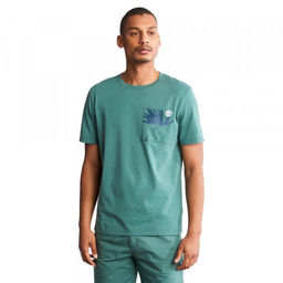 Мужская футболка Timberland TFO SS Seasonal Pocket Print Tee (Reg) зеленая
