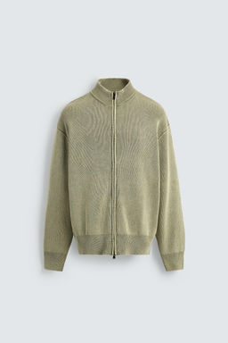 CHAQUETA PUNTO ESTRUCTURA LAVADA / Verde