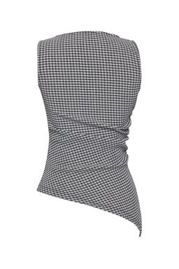 Trendyolmilla Siyah Poti Kare Fitted/Vucuda Oturan Esnek Orme Bluz TWOSS25BZ00261 фото 6