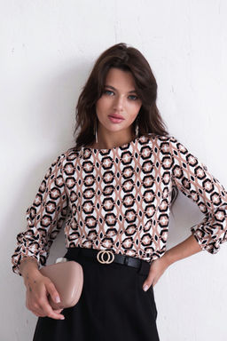 Блуза прямого силуэта с вырезом лодочка - Martichelli фото 16