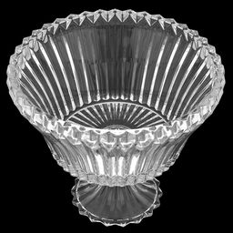 Конфетница стеклянная "Прага" 2,8л, д25см, h21см, внутренний д23см, основание д12см, на ножке, в коробке (Китай)